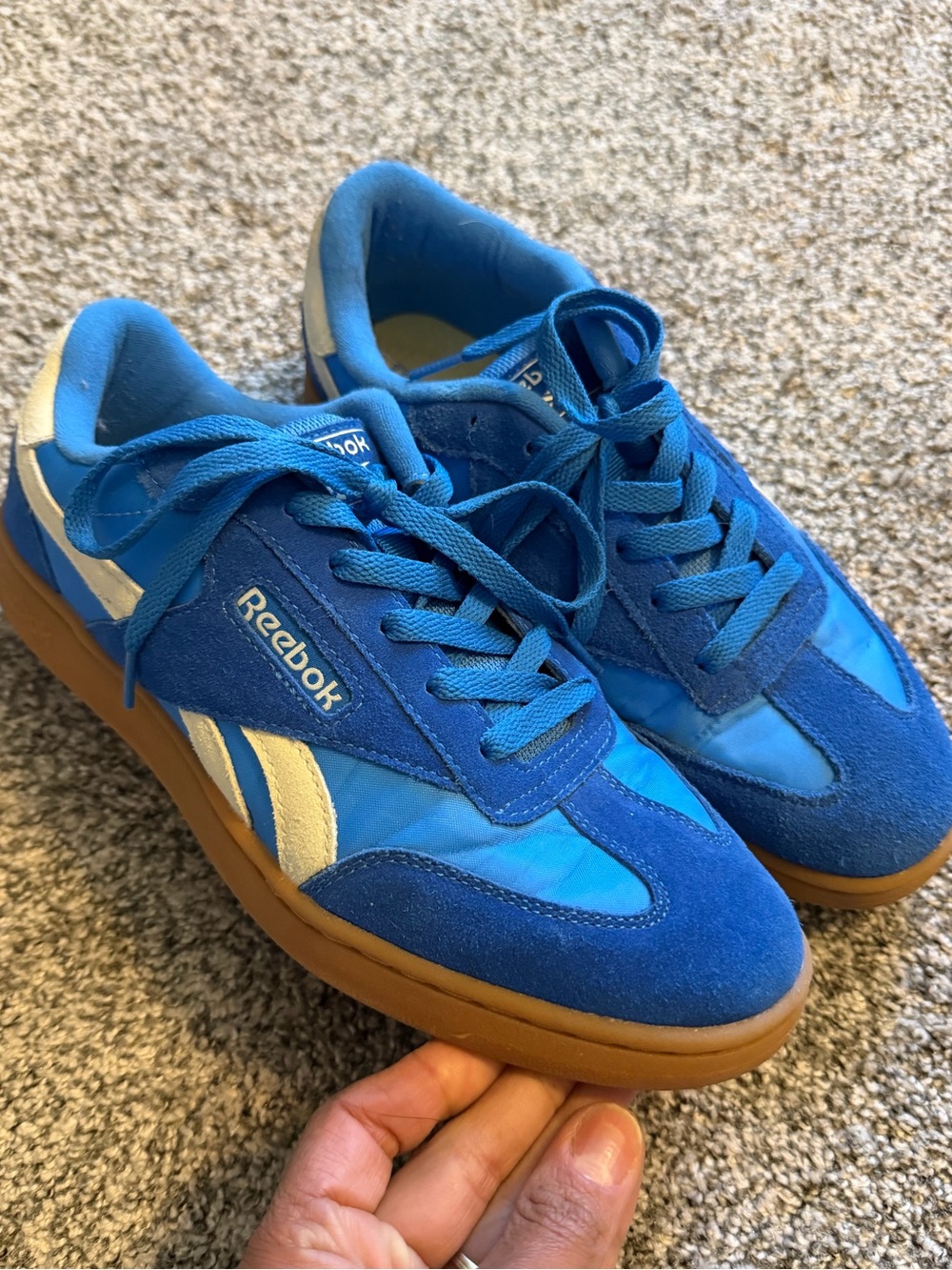 Reebok Blue Forte retro lounger Sneakers vguc size 8.5